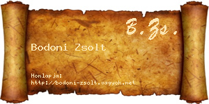Bodoni Zsolt névjegykártya